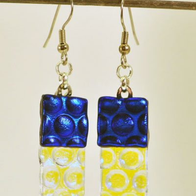 Reverse Radium Dichroic Glass Earring