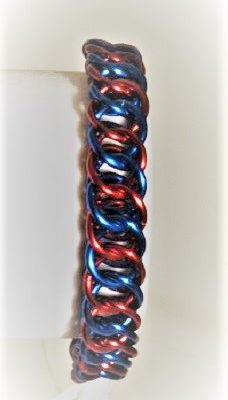 Chainmaille Bracelet - Asgard Blue and Red