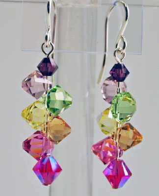 Crystal Drop Earrings - Veggie