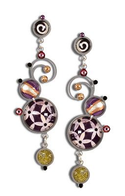 Long Deep Purple Earrings
