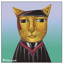 Cat Grad Business Card Holder