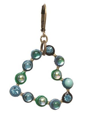 Heart Earrings - Blues-Greens