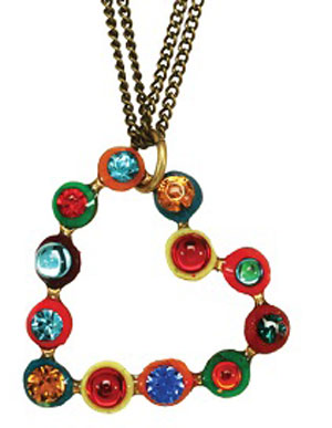 Multi-colored Stone Heart Necklace