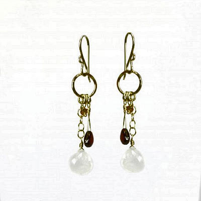 Tiny Hoop Earring with Drop