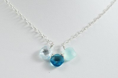 Three Square Gems Necklace