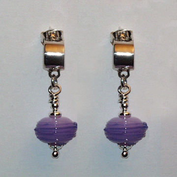 Blown Glass Lavender Earring
