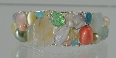 Pastel Gem Cuff with Magnetic Clasp