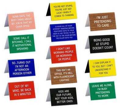 Office Talk Desk Signs