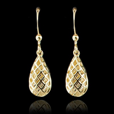 Open Lattice Gold Earring