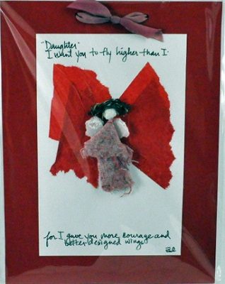 Handmade Paper Wall Plaque - "Daughter-I want you to fly..."
