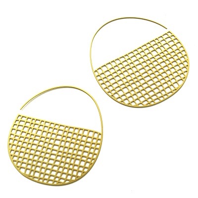 20K Gold Plated Tiny Basket Weave Hoops