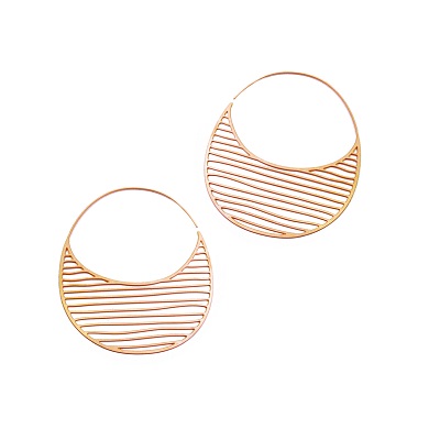 Rose Gold Plated Tiny Pinstripes Hoops