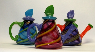 Dichroic Glass Teapots - 2 assorted