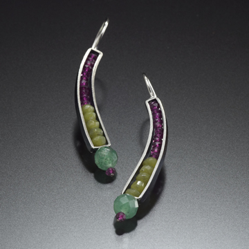 Gemstone Curve Earrings