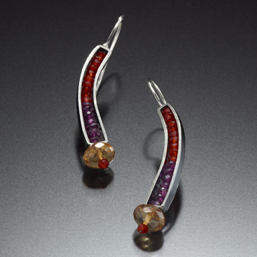 Gemstone Curve Earrings