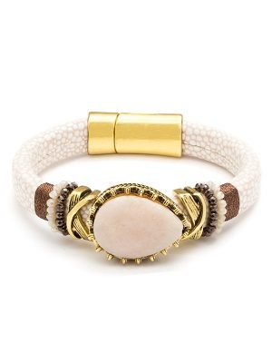 Gold Pink Teardrop Bracelet