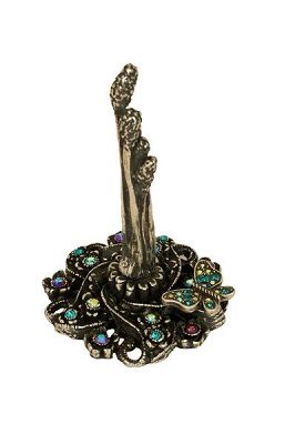 Pewter Ring Stand - Crystal Butterfly