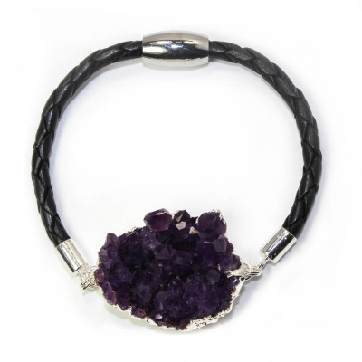 Druzy Sparkle Bracelet - Amethyst Stone