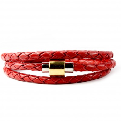 Sobe Triple Red Leather Bracelet