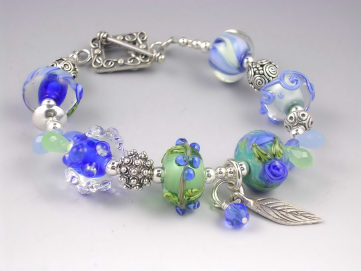 Flamework Glass Bracelet - Blueberry Hill