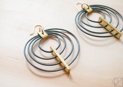 Bridges and Balloons Circle Earrings