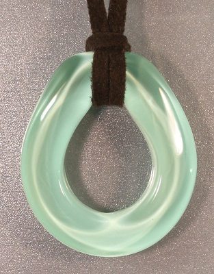 Medium Hollow Teardrop Sola Pendant - Aqua
