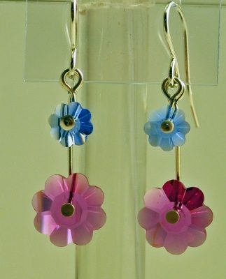 Crystal Flowers Drop Earrings