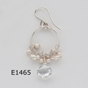 White Pearl White Topaz Earrings