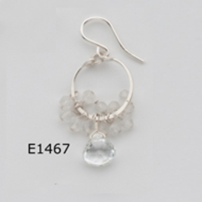 Moonstone, White Topaz Earrings