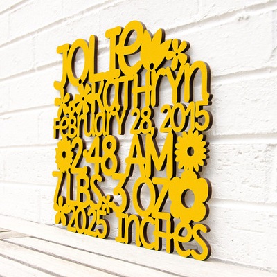 Custom Birth Stats Wall Art- Girl