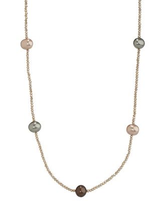 Shell Pearl Long Strand Necklace - 3 colors of Pearls