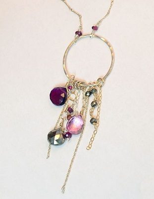 Hoop Pendant with Stones