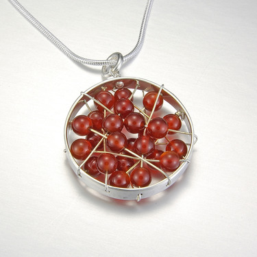Carnelian Circle with Stones Pendant