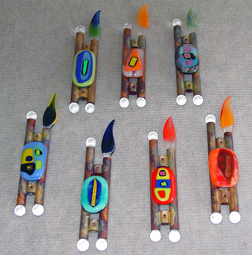 Mezuzah - Copper with Glass Medallion