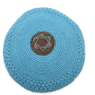 Star Medallion Kippot - Blue