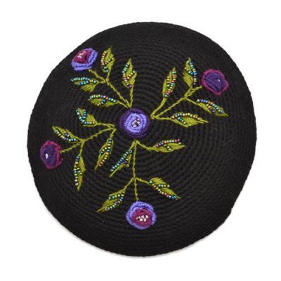 Embroidered Roses Kippot