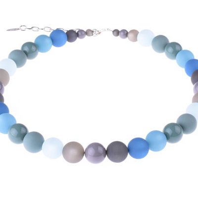 Blue Multi-colored Beaded Necklace