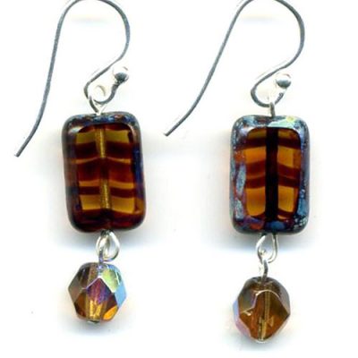 Trilogy Earrings-Amber Tortoise