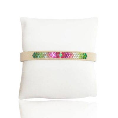 Watermelon Tourmaline Chevra Bracelet