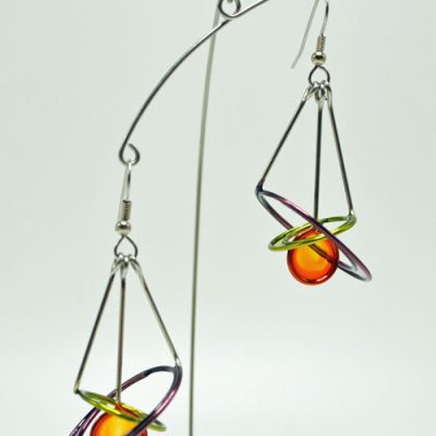 Saturn Kinetic Resin Earrings