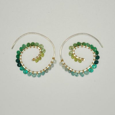 Fiddlehead Fern Earring - Forest Colorway Ombre