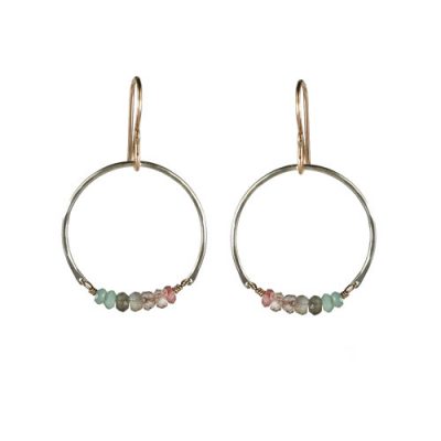 Sterling Silver Partial Hoop with Gemstones