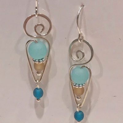 Seaglass Earrings - Sunset