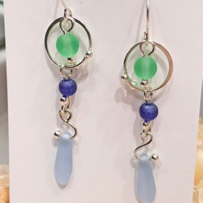 Seaglass Water Bubbles Earring
