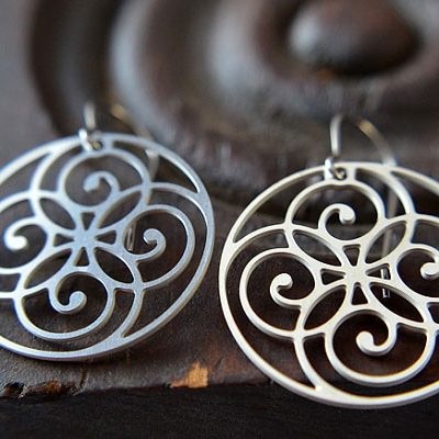 Spiral Circle Stainless Steel Earrings