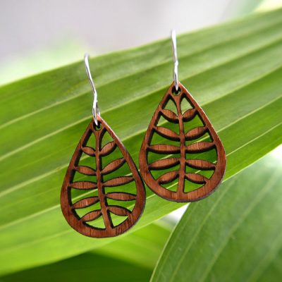 Leafy Wood Earrings