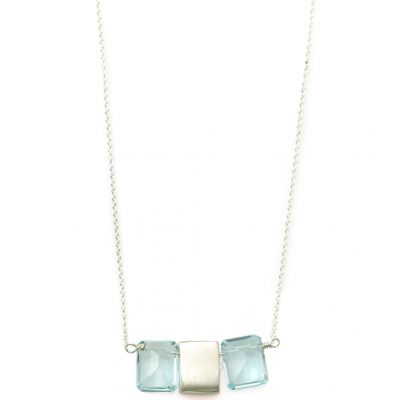 Topaz Brushed Silver Necklace