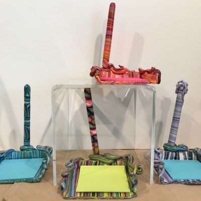 Polymer Sticky Note Holder with Pen