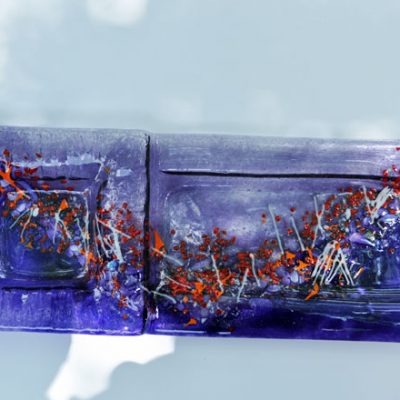 Purple-Red Pebble Dip Dish