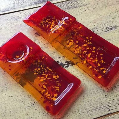 Small Glass Pebble Dish